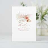 Terracotta en White Flowers Boho Hartelijk dank Bedankkaart (Staand voorkant)