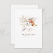 Terracotta en White Flowers Boho Hartelijk dank Bedankkaart (Voorkant / Achterkant)