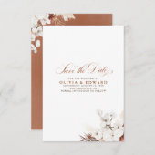 Terracotta en White Flowers Boho Save the Date (Voorkant / Achterkant)