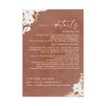 Terracotta en White Flowers Boho Wedding Details