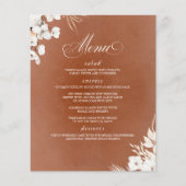 Terracotta en White Flowers Boho Wedding Menu (Voorkant)