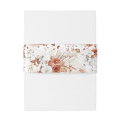 Terracotta en White Flowers Boho Wedding Uitnodigingen Wikkel (Achterkant Voorbeeld)