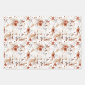 Terracotta en White Flowers Botanische Boho Exotic Inpakpapier Vel (Voorkant 2)