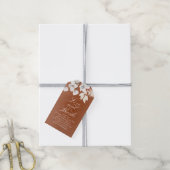 Terracotta en White Flowers Love and Bedankt Cadeaulabel (Met Touw)