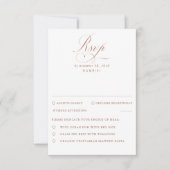Terracotta en White Modern Minimal Wedding RSVP (Voorkant)