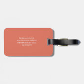 Terracotta en White | Modern monogram Bagagelabel (Achterkant horizontaal)