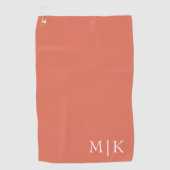 Terracotta en White | Modern monogram Golfhanddoek (Voorkant)