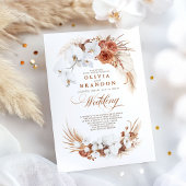 Terracotta en White Orchids Flowers Boho Wedding Kaart