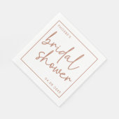 Terracotta en wit minimalistisch script Vrijgezell Servet (Hoek)