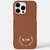 Terracotta en Wit | Modern Monogram Initiaal Case-Mate iPhone Case (Achterkant)