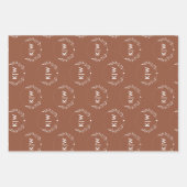 Terracotta en Wit | Moderne Initialen Monogram Inpakpapier Vel (Voorkant 3)