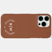 Terracotta en wit | Monogram moderne Initialen Case-Mate iPhone Case (Achterkant (horizontaal))