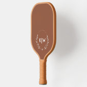 Terracotta en wit | Monogram moderne Initialen Pickleball Paddle (Links)