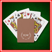 Terracotta en wit | Monogram moderne Initialen Pokerkaarten