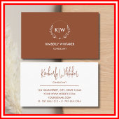 Terracotta en wit | Monogram moderne Initialen Visitekaartje