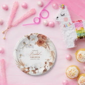 Terracotta en witte bloemen Boho Bruidsshower Papieren Bordje (Feest)
