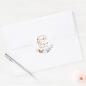Terracotta en witte bloemen Boho bruiloftsfeest Ronde Sticker (Envelop)