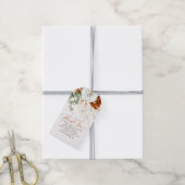 Terracotta en witte bloemen Boho dank je Cadeaulabel (Met Touw)