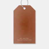 Terracotta en witte bloemen Boho dank je Cadeaulabel (Achterkant)