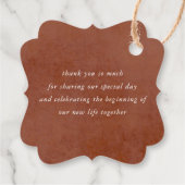 Terracotta en witte bloemen Boho dank je wel Bedankjes Labels (Achterkant)