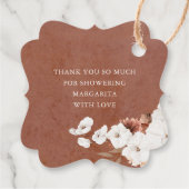 Terracotta en witte bloemen Boho dank je wel Bedankjes Labels (Achterkant)
