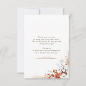 Terracotta en witte bloemen Boho dank je wel Bedankkaart (Achterkant)