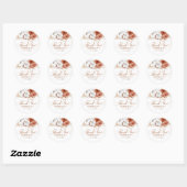 Terracotta en witte bloemen Boho dank je wel Ronde Sticker (Vel)