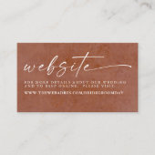 Terracotta en witte bloemen trouwwebsite informatiekaartje (Voorkant)