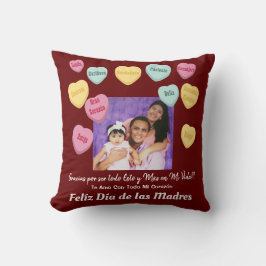 Terracotta en Witte Liefde Woorden Moederdag Latin Kussen