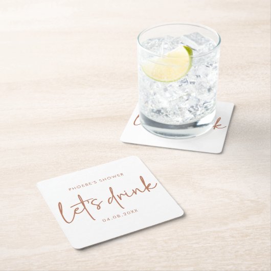 Terracotta en witte minimalistische douche Onderze Kartonnen Onderzetters (Insitu)