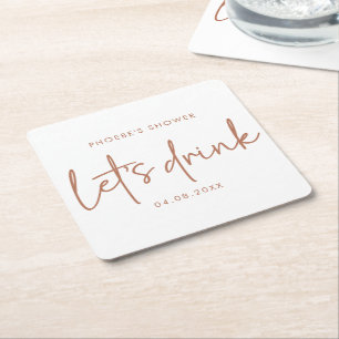 Terracotta en witte minimalistische douche Onderze Kartonnen Onderzetters