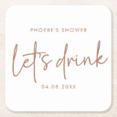 Terracotta en witte minimalistische douche Onderze Kartonnen Onderzetters (Voorkant)