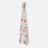 Terracotta en witte rozen halsdoek stropdas (Achterkant)