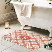 Terracotta en witte zeeschelp kustmonogram badmat