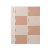 Terracotta en Zand Aangepaste weekplanner Notitieblok (Linkerzijde)