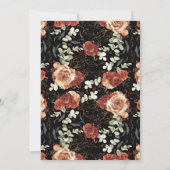 Terracotta en zwart bloemenbruiloft Jubileum Kaart (Achterkant)