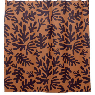 terracotta en zwarte abstracte boho Modern Pattern Douchegordijn