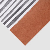 Terracotta en zwarte witte strepen tissuepapier (Detail)