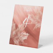 Terracotta esdoorn bladeren vallen bruiloft reclamebord met voetstuk (Voorkant)