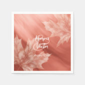 Terracotta esdoorn bladeren vallen bruiloft servet (Voorkant)