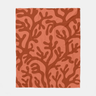 Terracotta esthetische vloeibare organische vormen fleece deken