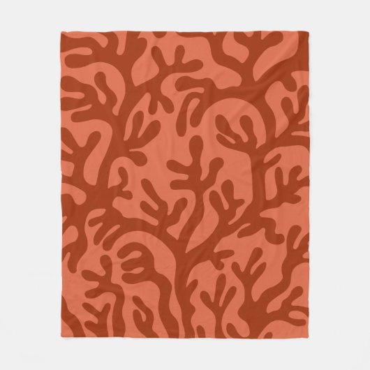 Terracotta esthetische vloeibare organische vormen fleece deken (Voorkant)