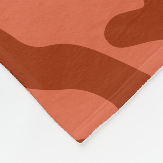 Terracotta esthetische vloeibare organische vormen fleece deken (Hoek)