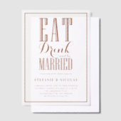 Terracotta Eten, Drinken en trouwen Bruiloft Vellum Uitnodigingen (Offset)