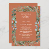 Terracotta Eucalyptus Botanical Weddenschap II Kaart (Voorkant / Achterkant)