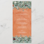 Terracotta Eucalyptus Bourgondië Oranje Bloemen Menu (Achterkant)