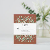Terracotta Eucalyptus Bruiloft RSVP Kaartje (Staand voorkant)