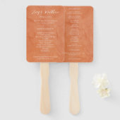 Terracotta Eucalyptus Burgundy Orange Floral Handwaaier (Voorkant en achterkant)