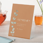 Terracotta Eucalyptus Deco Gentlemen Bathroom Reclamebord Met Voetstuk (Insitu)