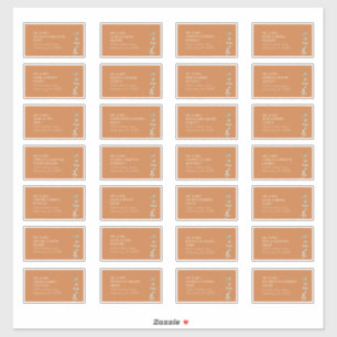 Terracotta Eucalyptus Deco Guest Address Label